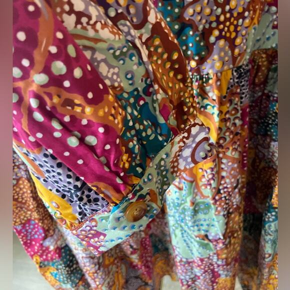 XS 🔖 KIKA VARGAS x Target Women's Anemone Floral Mini Dress Pink Blue Gold - Picture 14 of 16